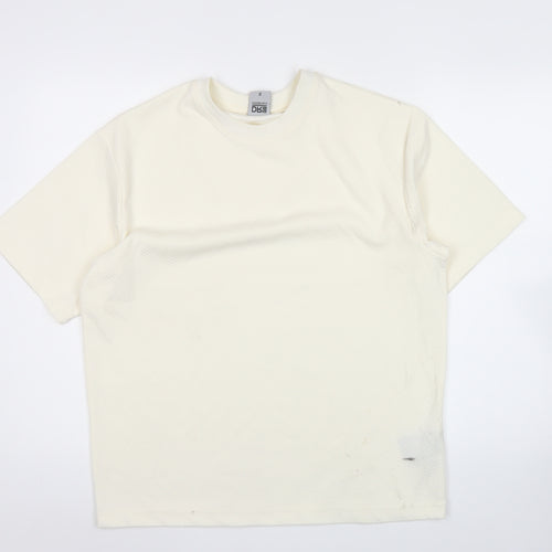 DRY Essentials Men’s Ivory Short Sleeve Cotton Blend T-Shirt Size S