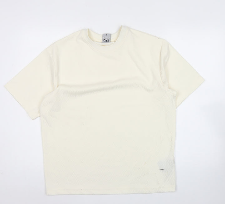 DRY Essentials Men’s Ivory Short Sleeve Cotton Blend T-Shirt Size S