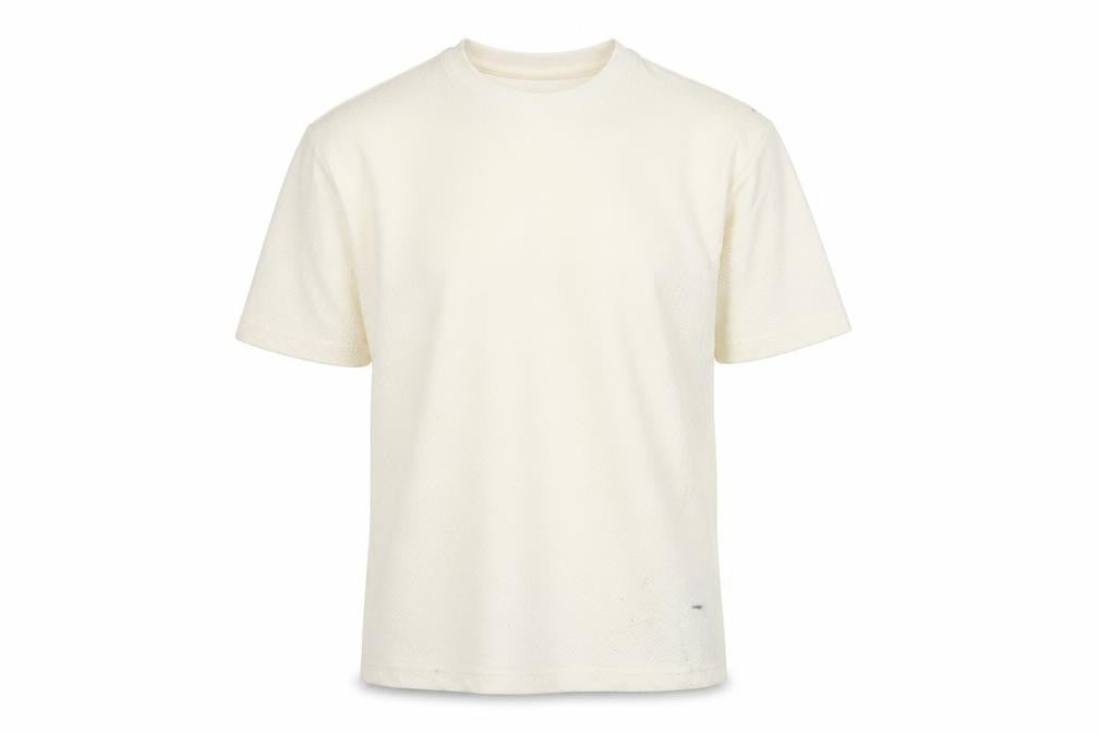 DRY Essentials Men’s Ivory Short Sleeve Cotton Blend T-Shirt Size S