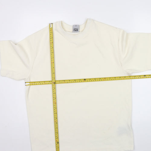 DRY Essentials Men’s Ivory Short Sleeve Cotton Blend T-Shirt Size S