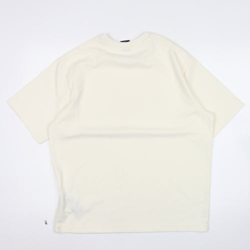 DRY Essentials Men’s Ivory Short Sleeve Cotton Blend T-Shirt Size S