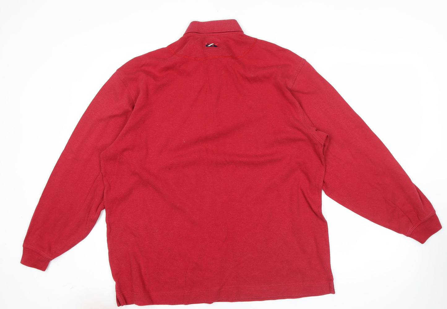 Cutter & Buck Men’s Red Henley Sweatshirt L Long Sleeve Cotton