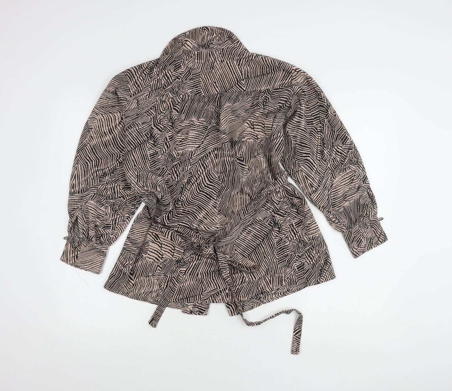 Topshop Womens Multicoloured Animal Print Wrap Blouse UK 10