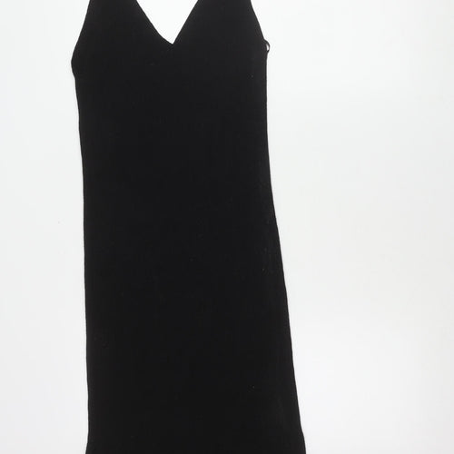 ONLY Womens Black Midi Bodycon V-Neck Sleeveless Stretch Dress M
