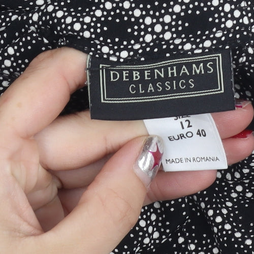 Debenhams Womens Black Size 12 Pencil Skirt Viscose Workwear