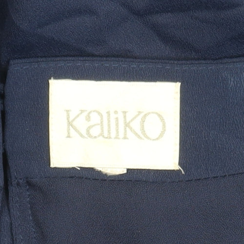 Kaliko Women’s Blue Shift Dress Size 18 Half Sleeve Embroidered
