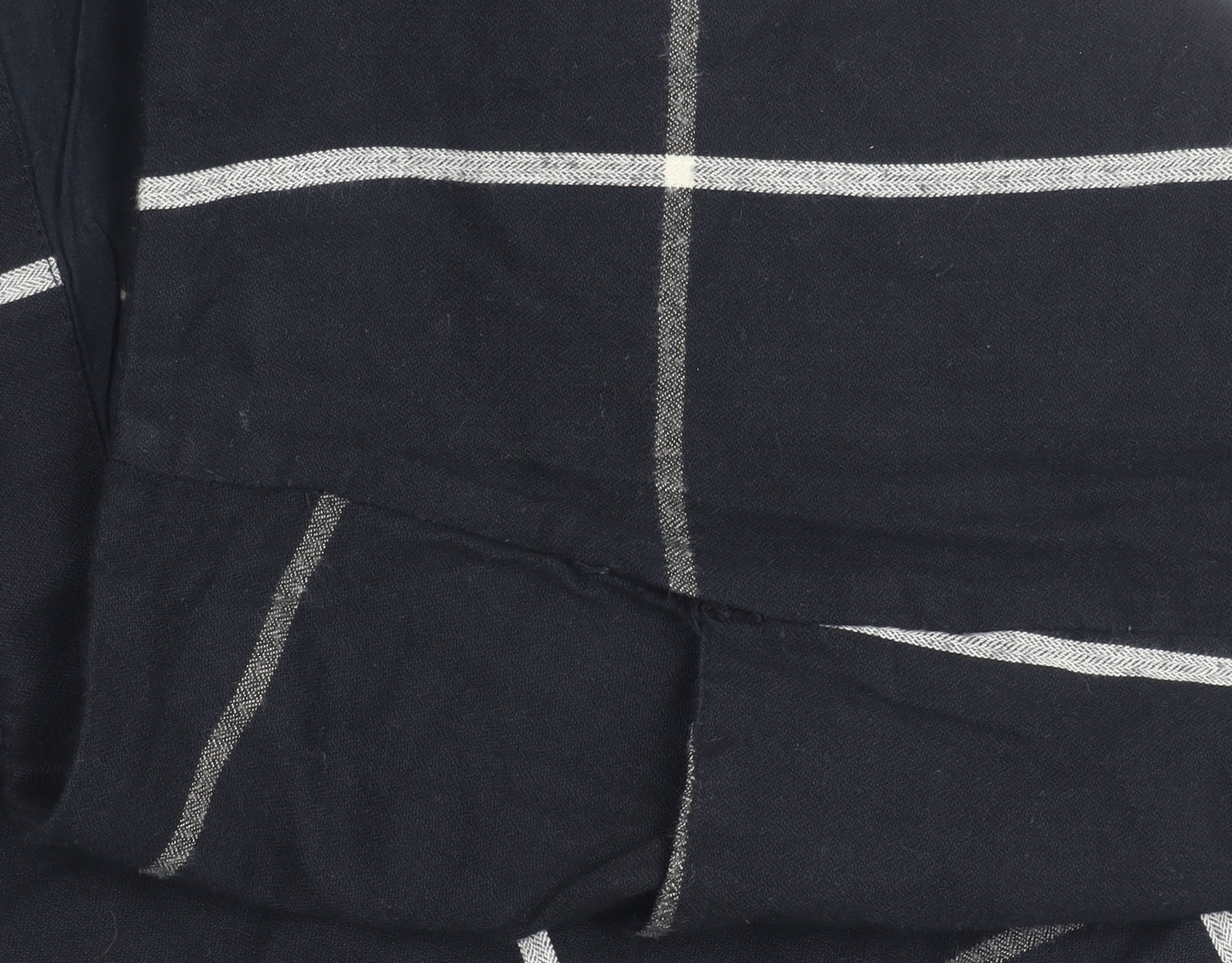 Fat Face Womens Black Check Pencil Skirt Size 12 Cotton Workwear
