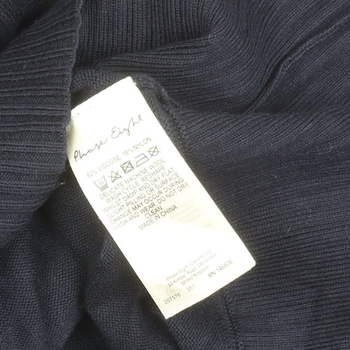 Phase Eight Womens Blue UK 12 Pullover Jumper Crew Neck Knitwear