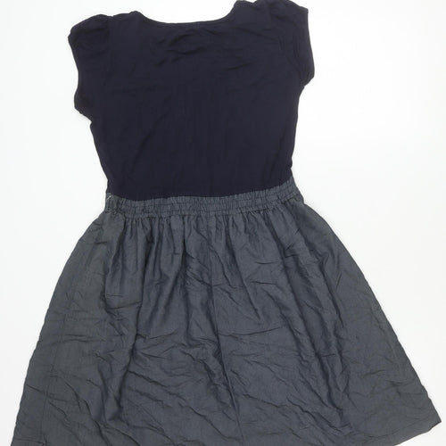 Promod Women’s Blue Grey Fit & Flare Knee Length Dress Size 10