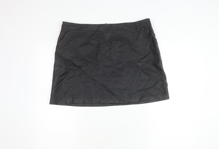 Red Herring Women’s Black Faux Leather Pencil Skirt Size 10