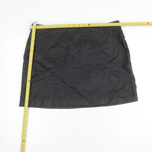 Red Herring Women’s Black Faux Leather Pencil Skirt Size 10