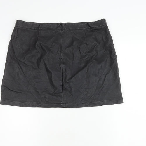 Red Herring Women’s Black Faux Leather Pencil Skirt Size 10
