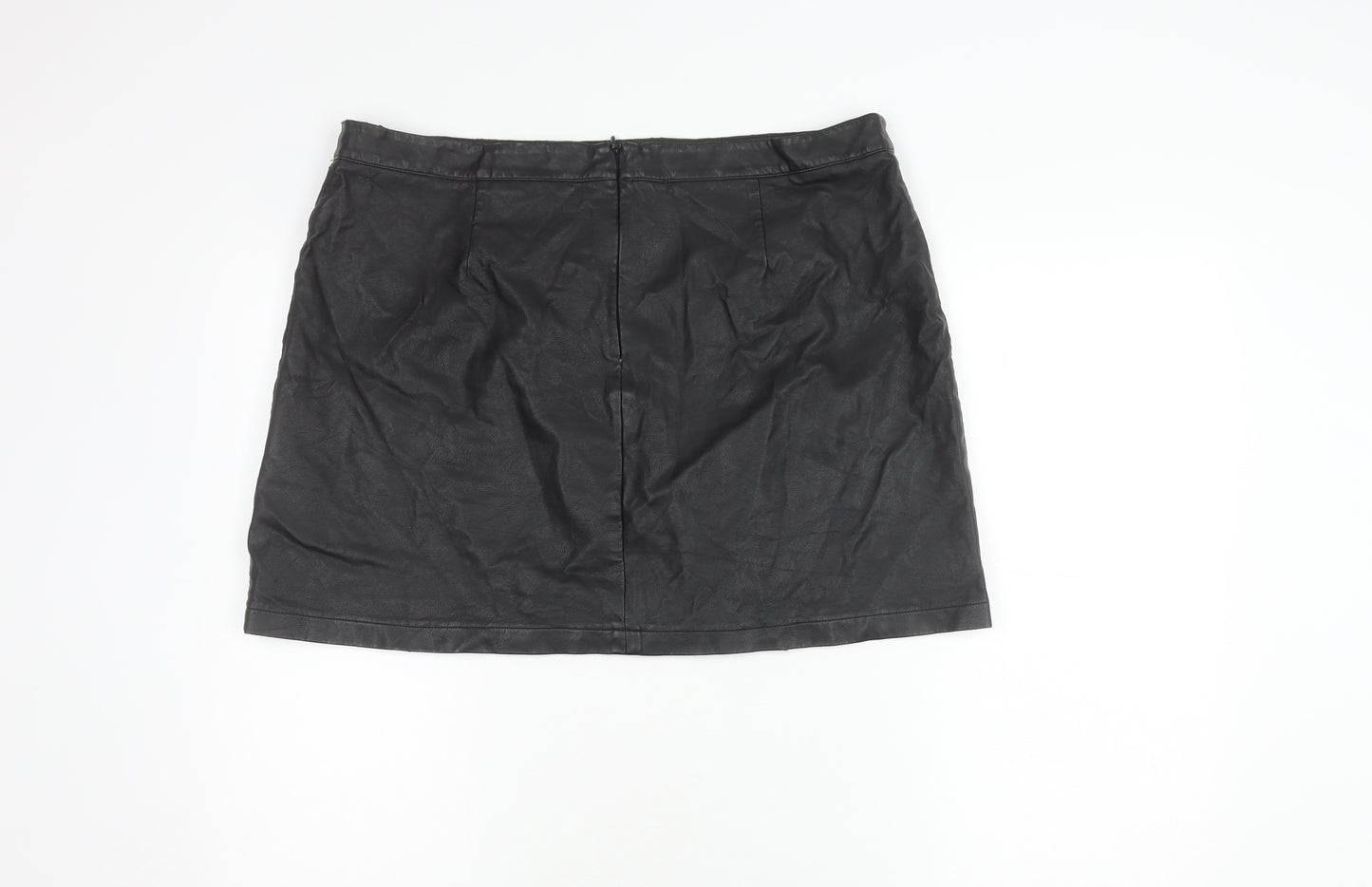 Red Herring Women’s Black Faux Leather Pencil Skirt Size 10