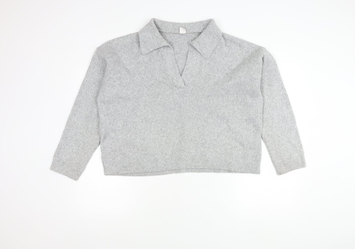 Gilly Hicks Women’s Grey Collared Knit Pullover Jumper Size L