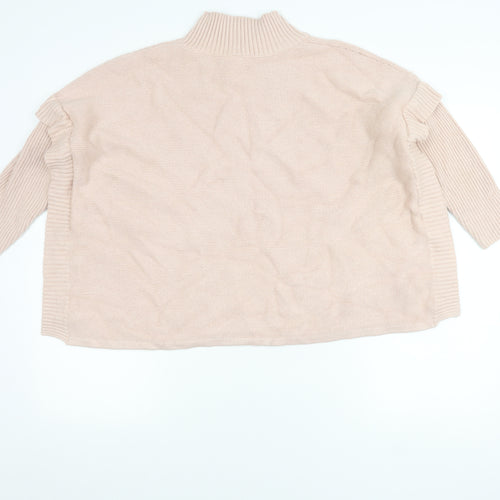 Marla Wynne Women’s Beige Mock Neck Pullover Jumper Size M