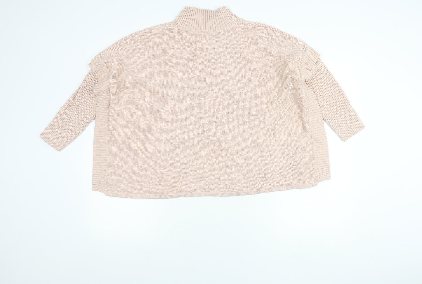 Marla Wynne Women’s Beige Mock Neck Pullover Jumper Size M