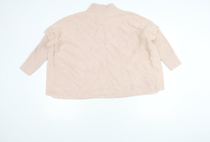 Marla Wynne Women’s Beige Mock Neck Pullover Jumper Size M