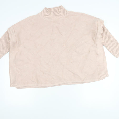 Marla Wynne Women’s Beige Mock Neck Pullover Jumper Size M