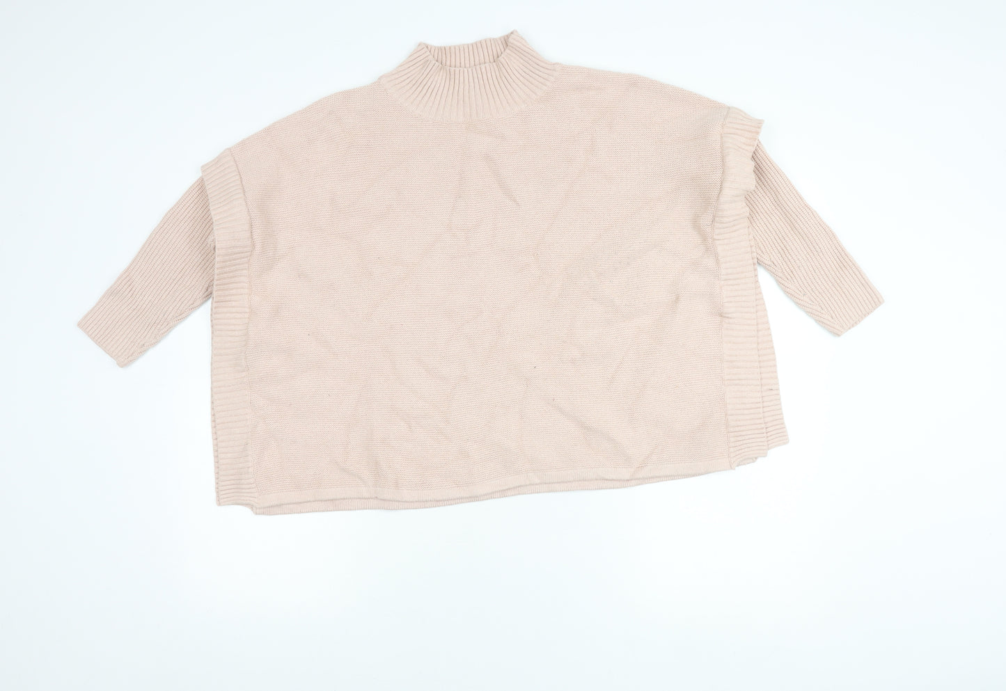 Marla Wynne Women’s Beige Mock Neck Pullover Jumper Size M