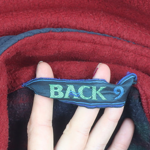 Back 9 Mens Red Fleece Plaid 1/4 Zip Pullover Sweatshirt Size S