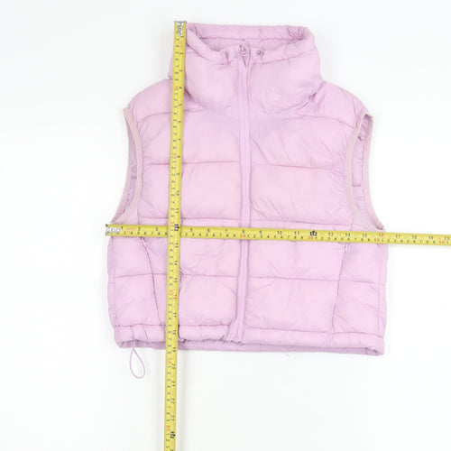 Zara Women’s Pink Quilted Puffer Waistcoat S Sleeveless Jacket