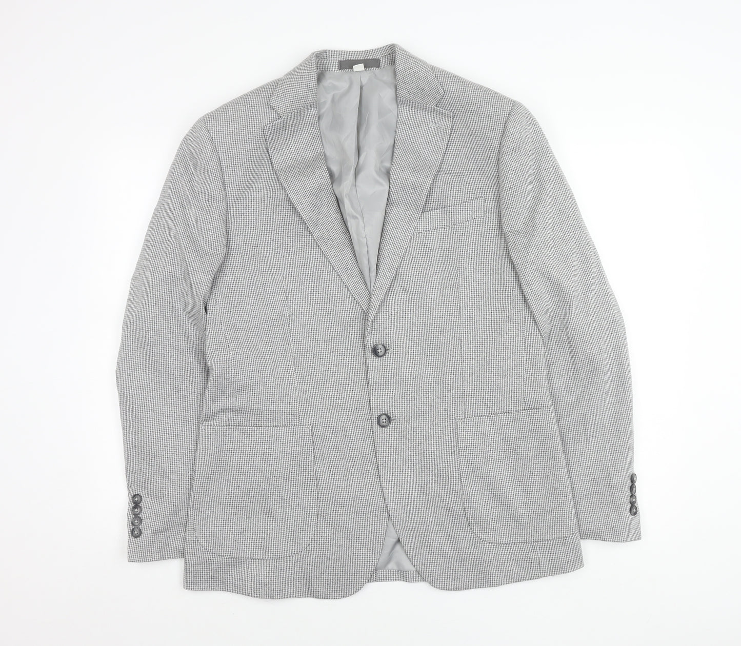 Marks and Spencer Men’s Grey Check Blazer Jacket 40 Chest Regular