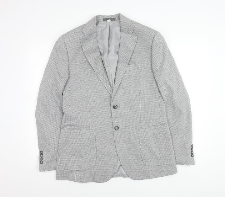 Marks and Spencer Men’s Grey Check Blazer Jacket 40 Chest Regular