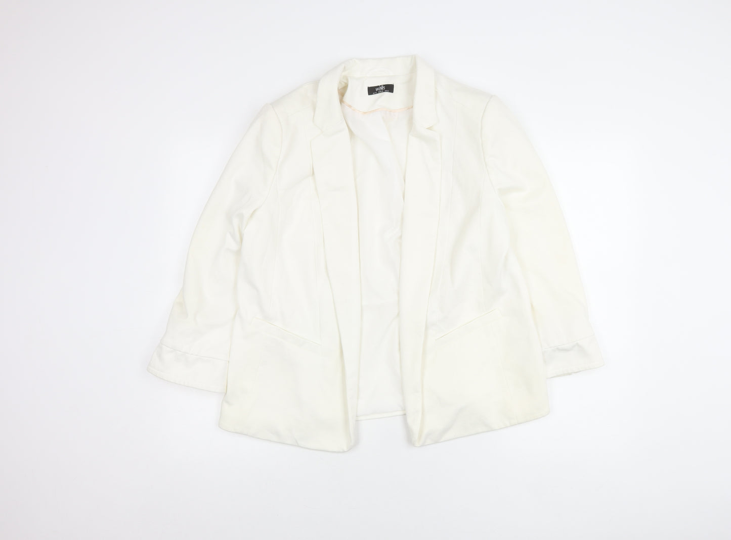 Wallis Womens Ivory Size 16 Notch Lapel Blazer Jacket