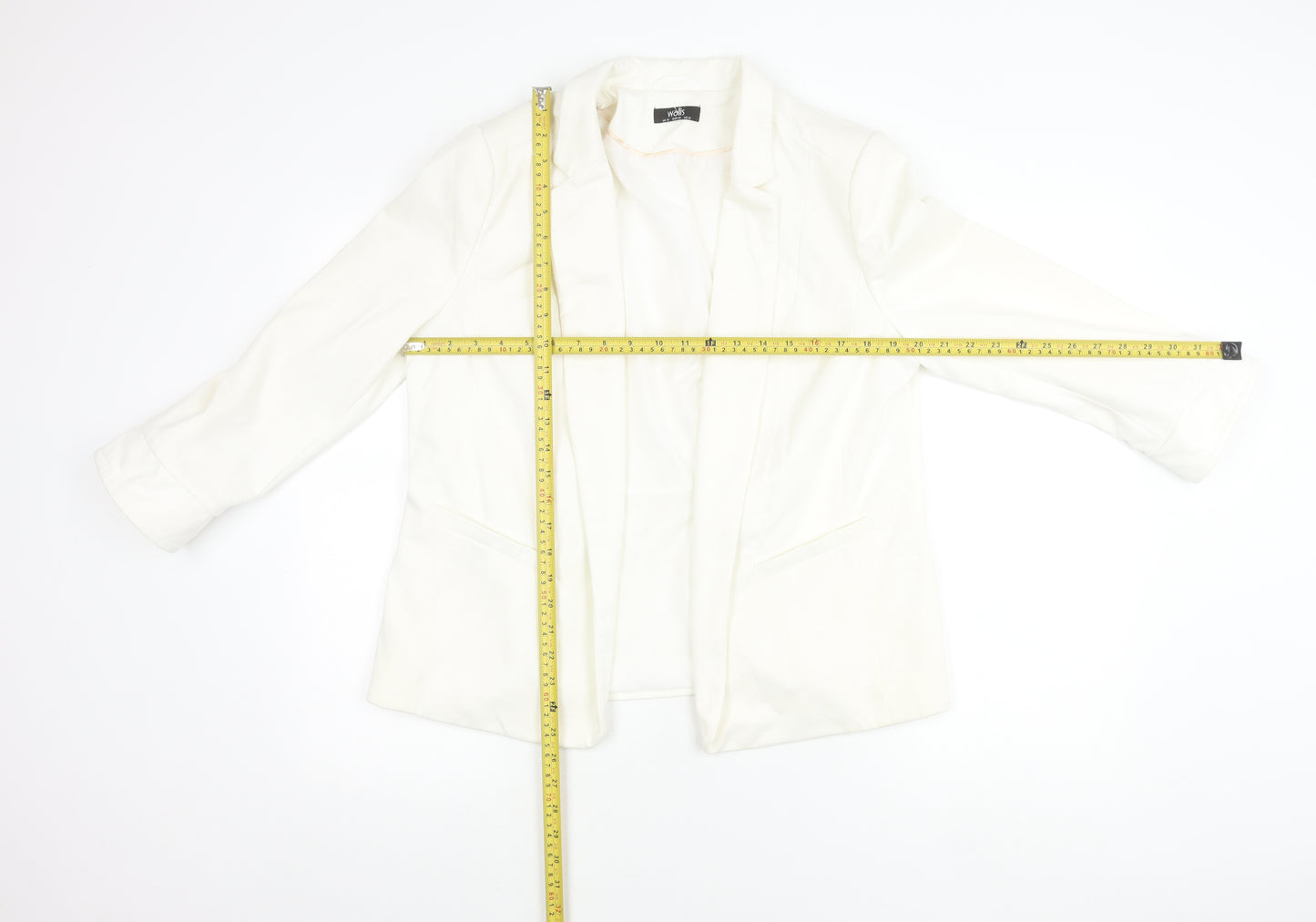 Wallis Womens Ivory Size 16 Notch Lapel Blazer Jacket