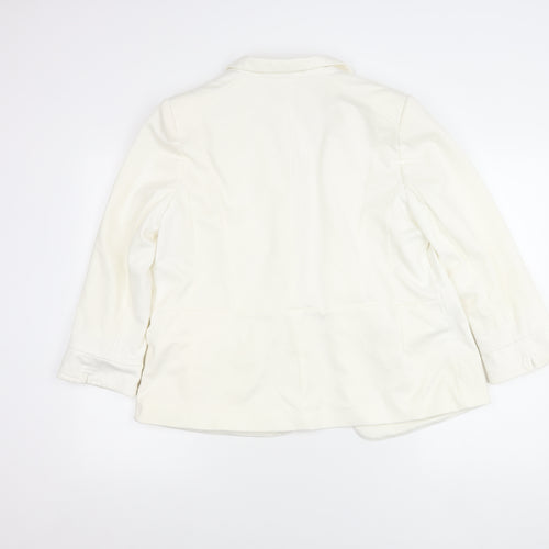Wallis Womens Ivory Size 16 Notch Lapel Blazer Jacket