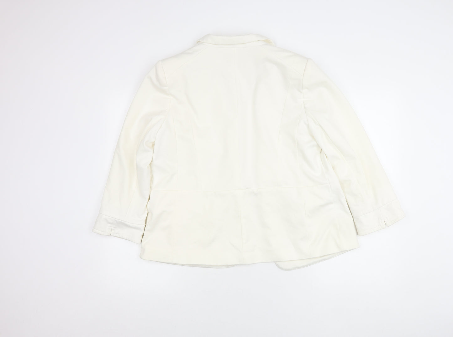 Wallis Womens Ivory Size 16 Notch Lapel Blazer Jacket