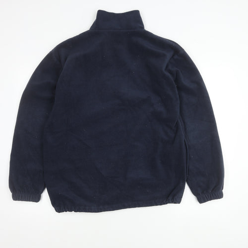 Harper & Lewis Mens Blue Fleece Pullover Sweatshirt M 1/2 Zip Logo