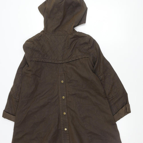 ASOS Women’s Brown Hooded Parka Coat UK 10 Mid-Length Cotton Blend