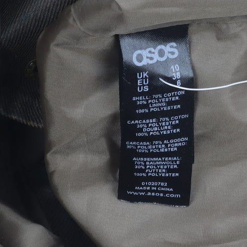 ASOS Women’s Brown Hooded Parka Coat UK 10 Mid-Length Cotton Blend