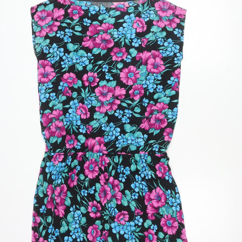 C&A Clockhouse Women’s Black Floral Strapless Dress Size 12 Viscose