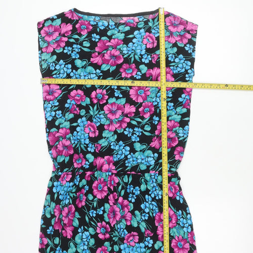 C&A Clockhouse Women’s Black Floral Strapless Dress Size 12 Viscose