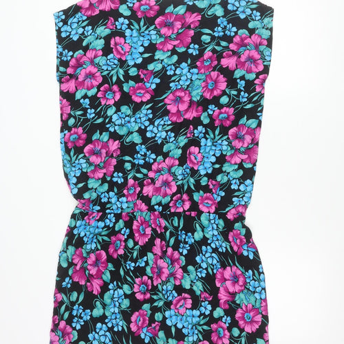 C&A Clockhouse Women’s Black Floral Strapless Dress Size 12 Viscose