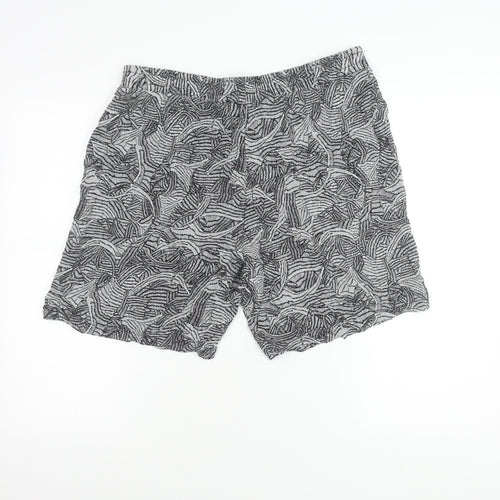 Pebble Bay Womens Black Viscose Geometric Print Shorts Size 16
