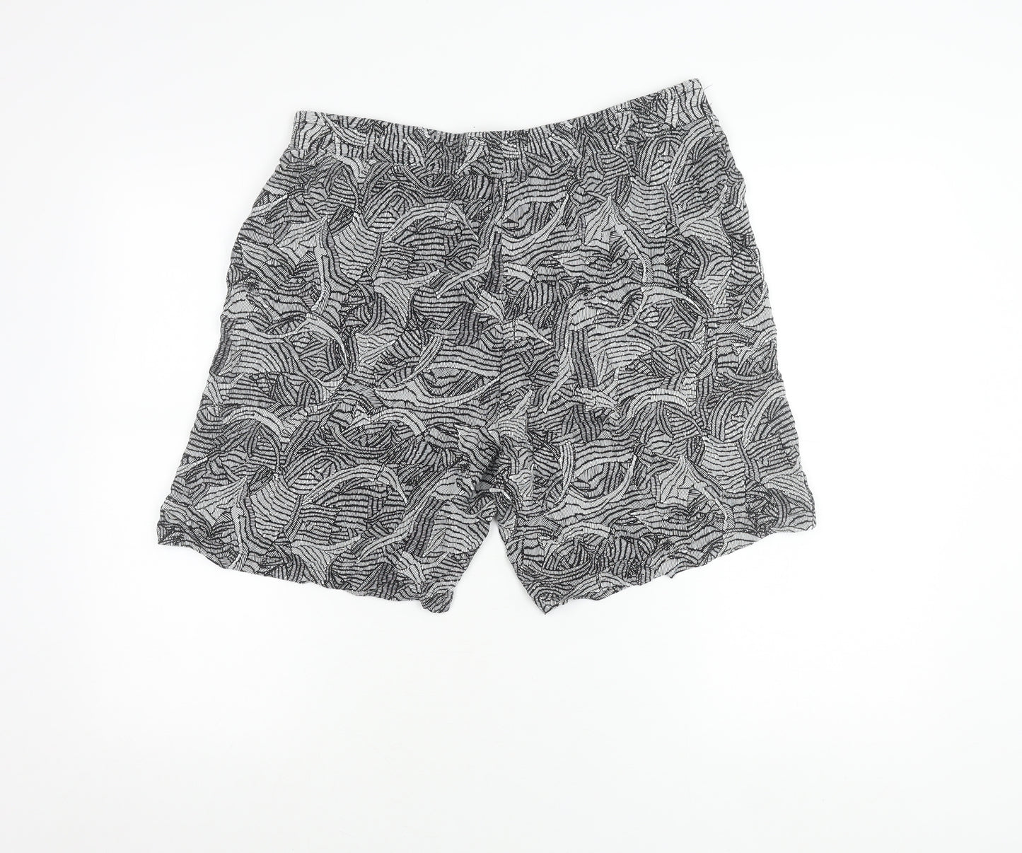 Pebble Bay Womens Black Viscose Geometric Print Shorts Size 16