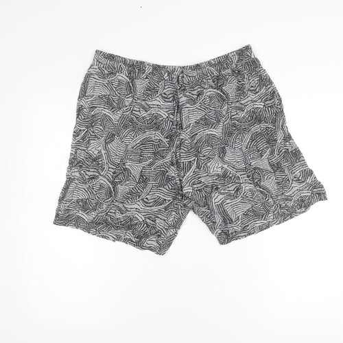 Pebble Bay Womens Black Viscose Geometric Print Shorts Size 16