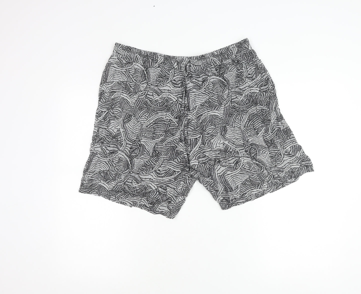 Pebble Bay Womens Black Viscose Geometric Print Shorts Size 16