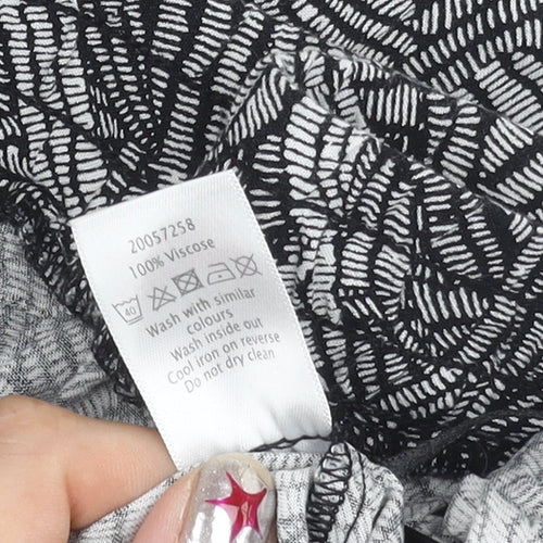Pebble Bay Womens Black Viscose Geometric Print Shorts Size 16