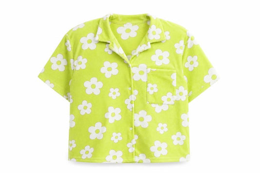 Front view of Neon Rose women’s l multicoloured floral button-up shirt