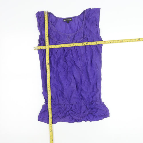 Warehouse Women’s Purple Silk Sleeveless Blouse Size 8 Scoop Neck