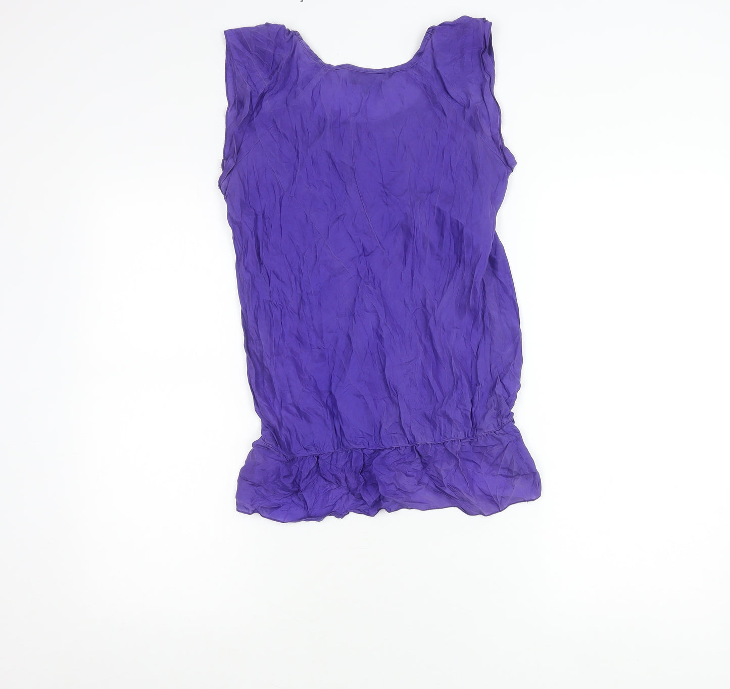 Warehouse Women’s Purple Silk Sleeveless Blouse Size 8 Scoop Neck