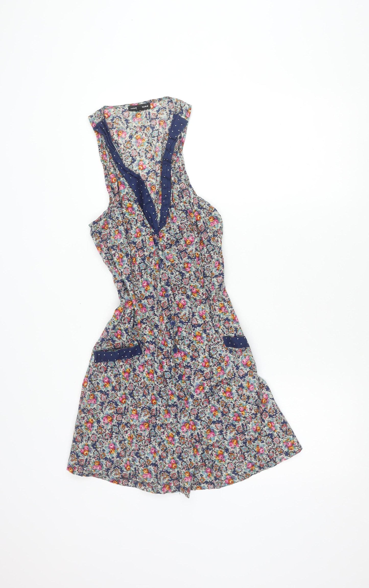 Warehouse Women’s Multicoloured Floral A-Line Dress Size 10