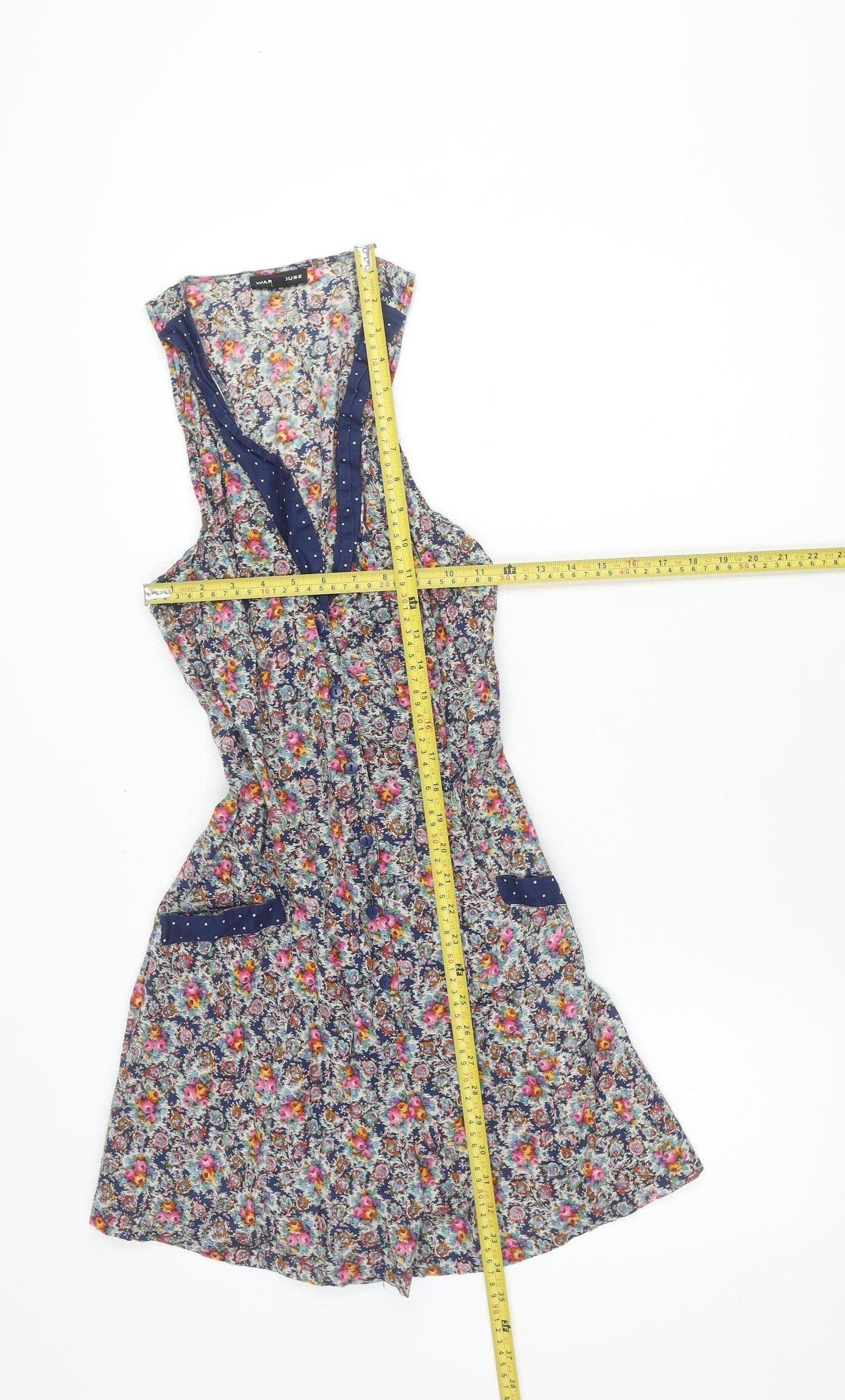 Warehouse Women’s Multicoloured Floral A-Line Dress Size 10