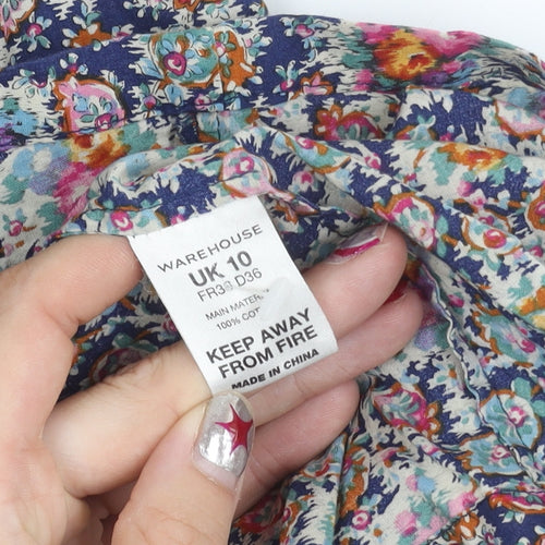 Warehouse Women’s Multicoloured Floral A-Line Dress Size 10
