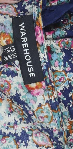 Warehouse Women’s Multicoloured Floral A-Line Dress Size 10