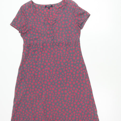 Maine New England Womens Grey Red Floral Shift Dress Size 10